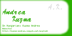 andrea kuzma business card